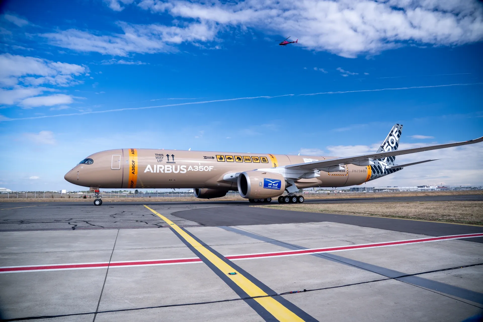 Airbus A350F on the apron